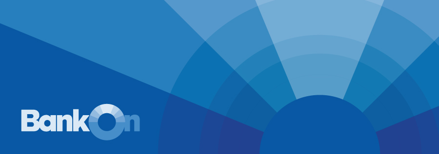 BankOn logo on blue background